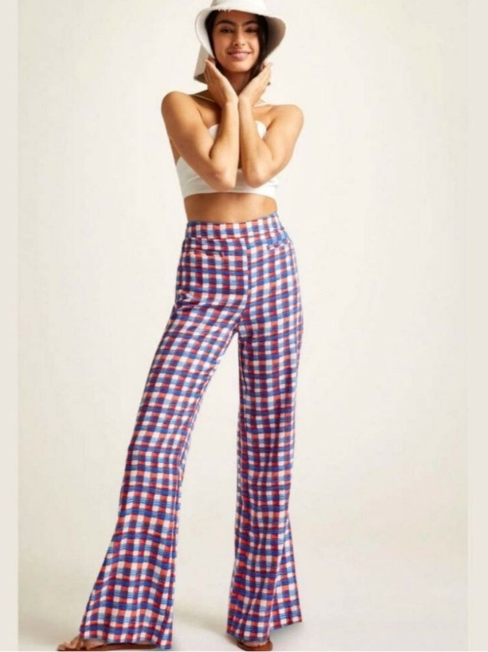 Maeve Anthropologie Escape Checkered Printed High Waist Pants